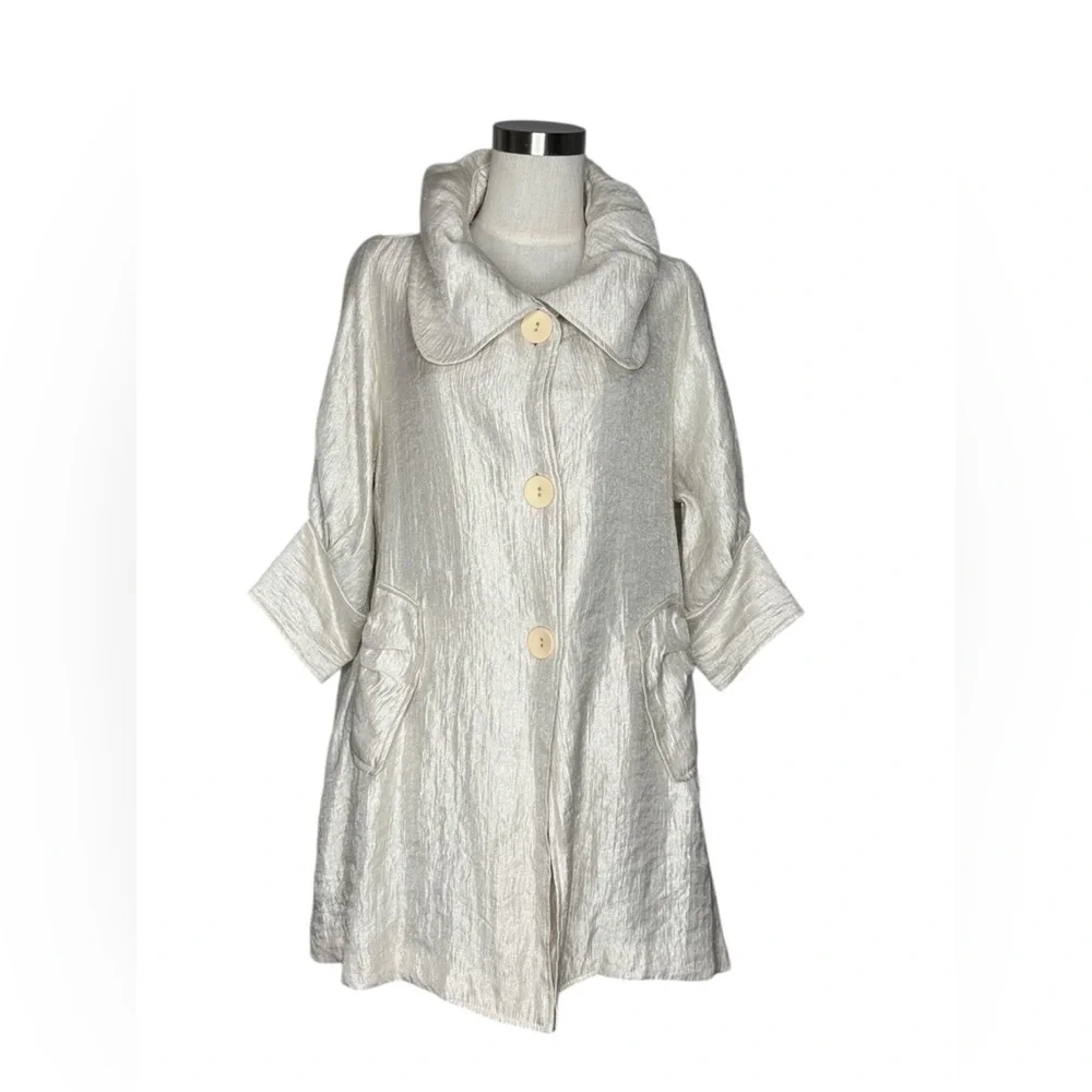DAMEE INC. ROSIE Pearl SHIMMER SWING JACKET SIZe Small